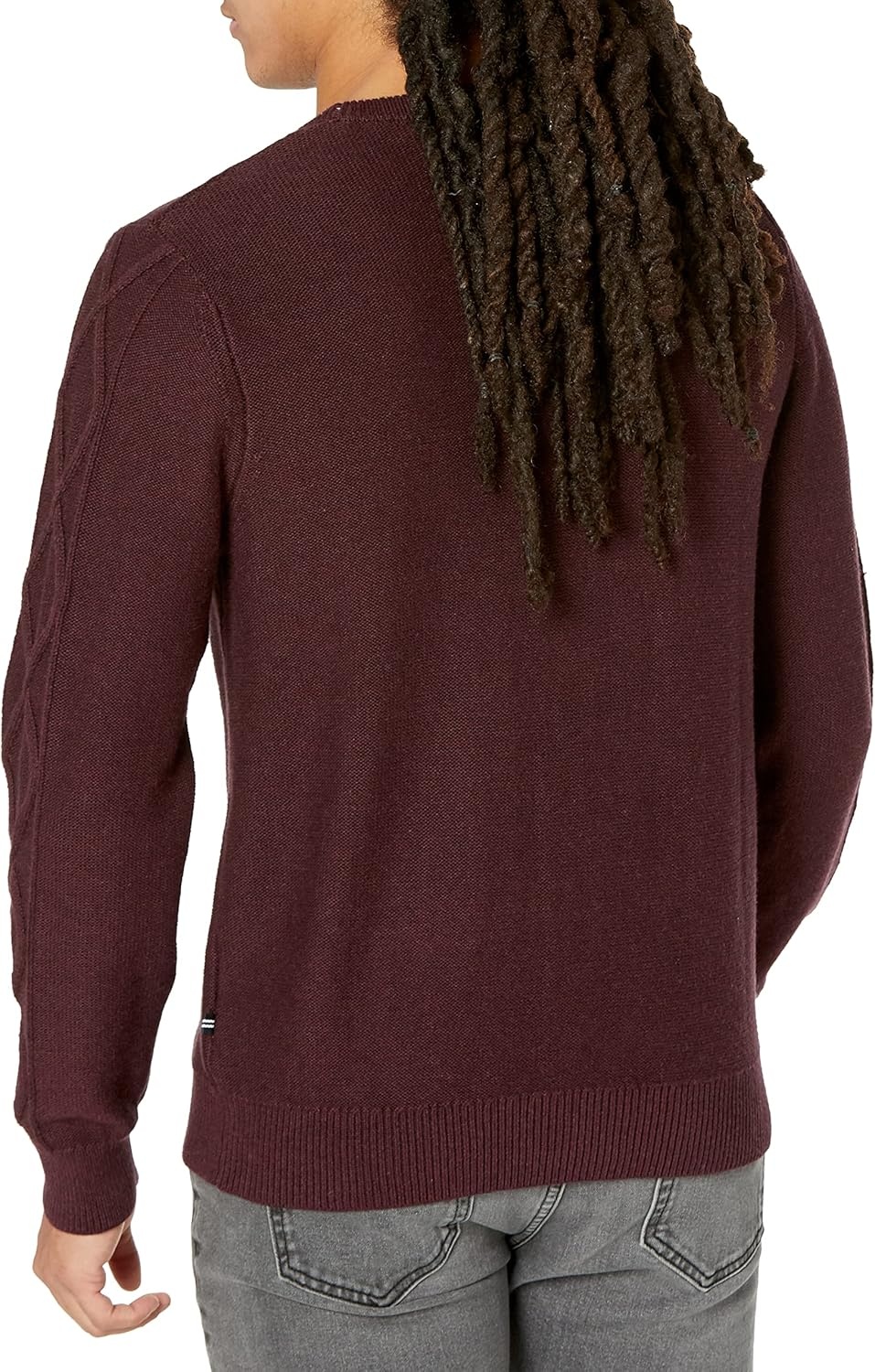 image:imageNautica Mens Nautica CableKnit SweaterSweaterShipwreck Burgundy Heather