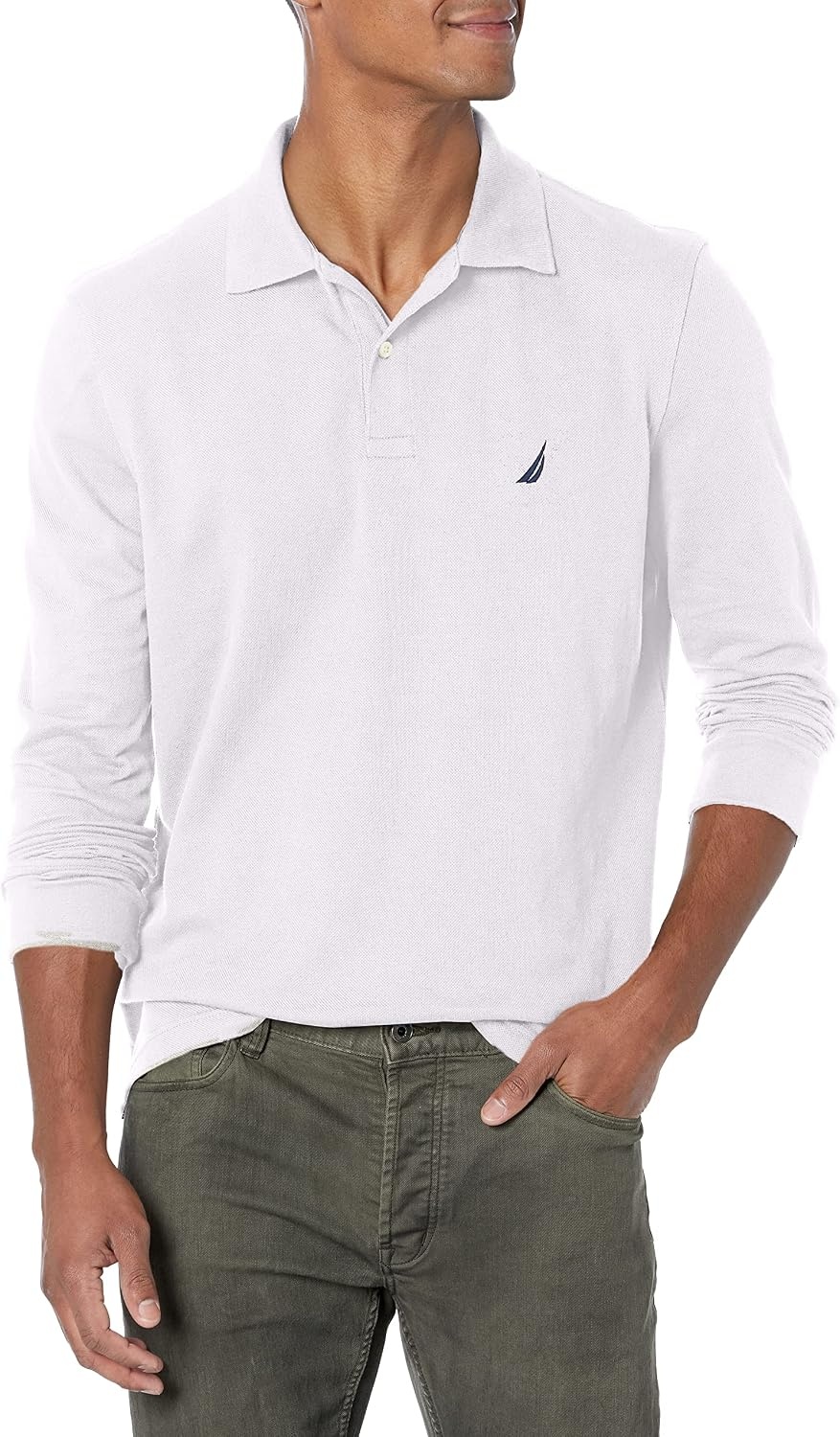 image:imageNautica Mens Nautica Classic Fit LongSleeve Deck PoloNautica Classic Fit LongSleeve Deck PoloBright White
