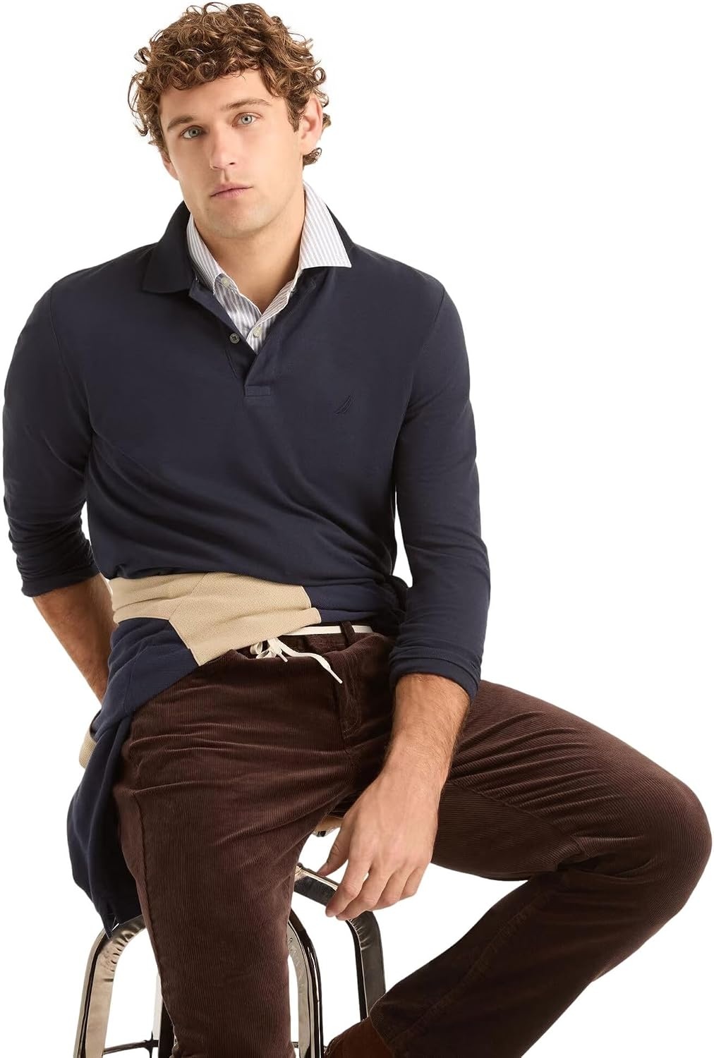 image:imageNautica Mens Nautica Classic Fit LongSleeve Deck PoloNautica Classic Fit LongSleeve Deck PoloNight Sky