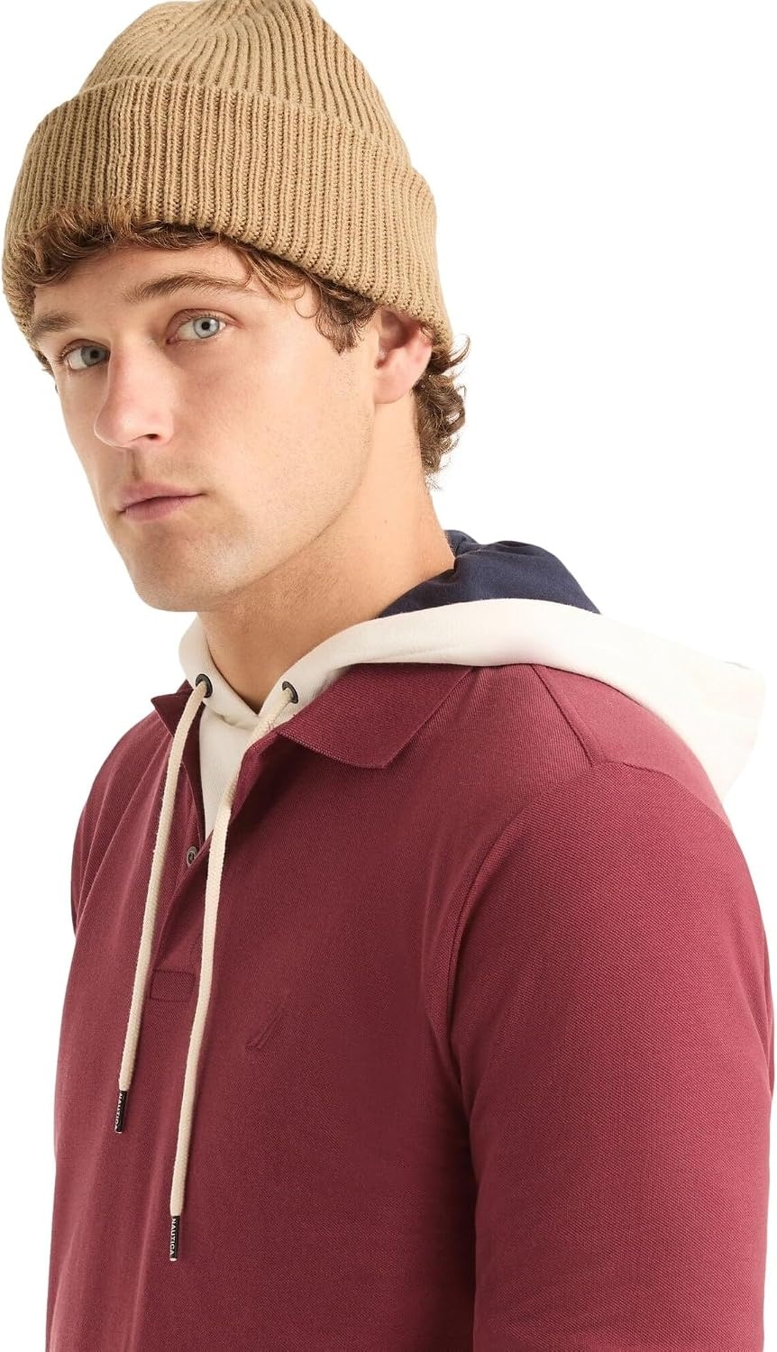 image:imageNautica Mens Nautica Classic Fit LongSleeve Deck PoloNautica Classic Fit LongSleeve Deck PoloOxblood Red