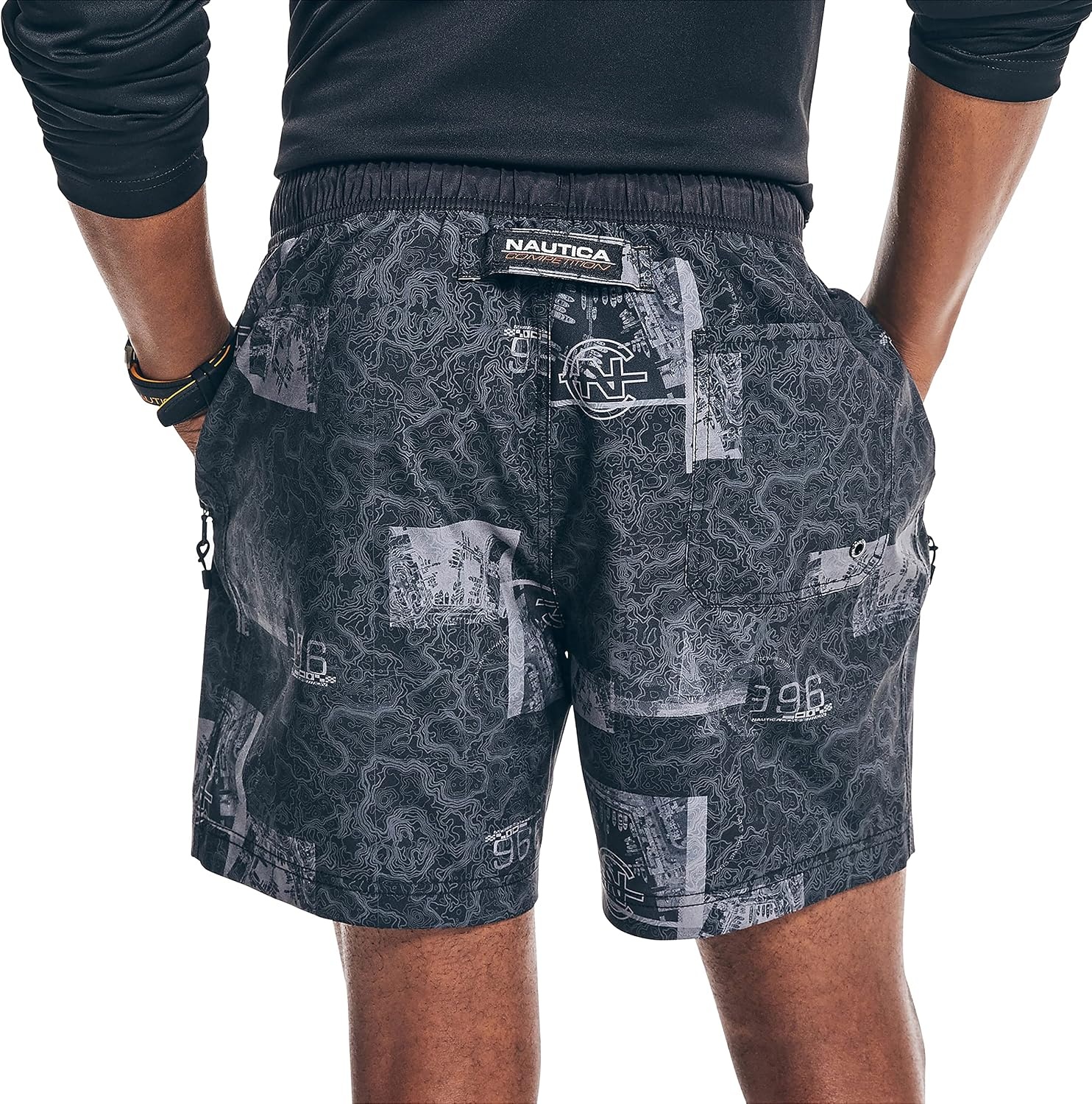 image:imageNautica Mens Nautica Competition Sustainably Crafted 6 Performance ShortBlack Multi