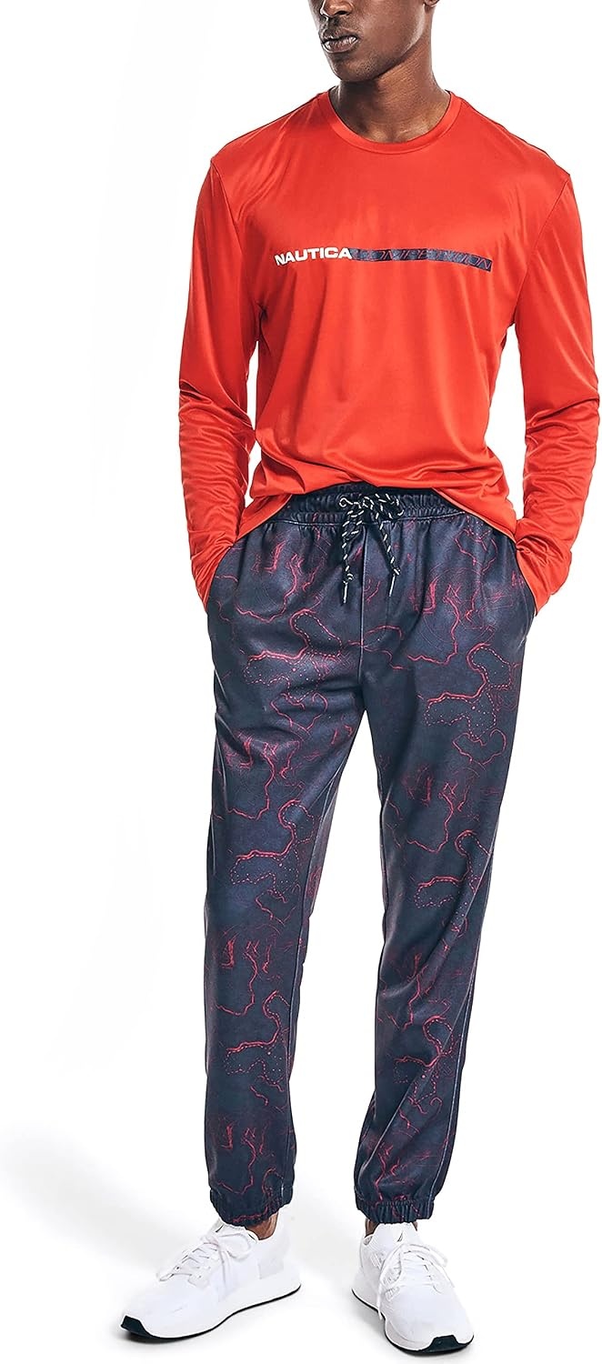 image:imageNautica Mens Nautica Competition Sustainably Crafted LongSleeve TShirtBright Red