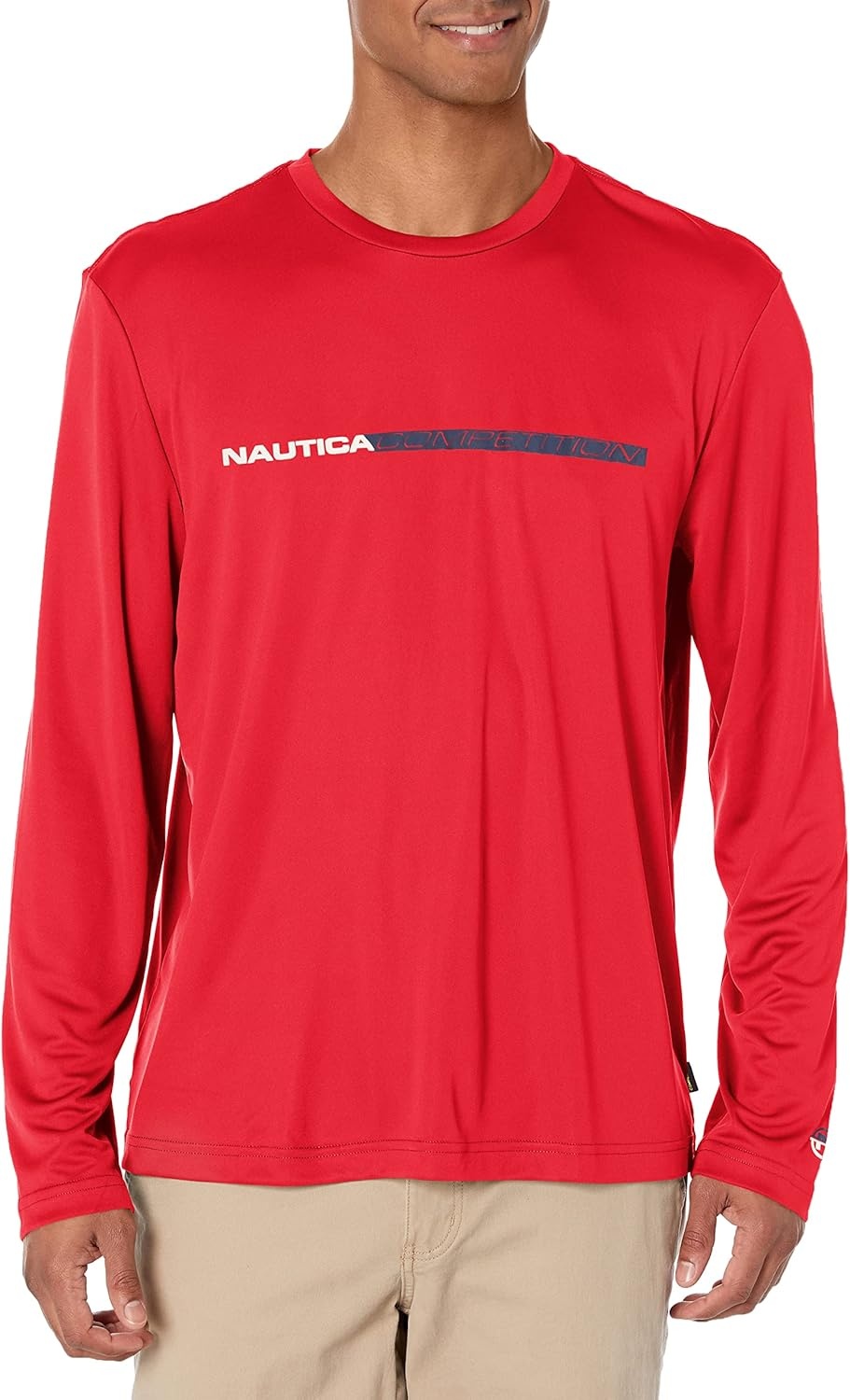 image:imageNautica Mens Nautica Competition Sustainably Crafted LongSleeve TShirtBright Red