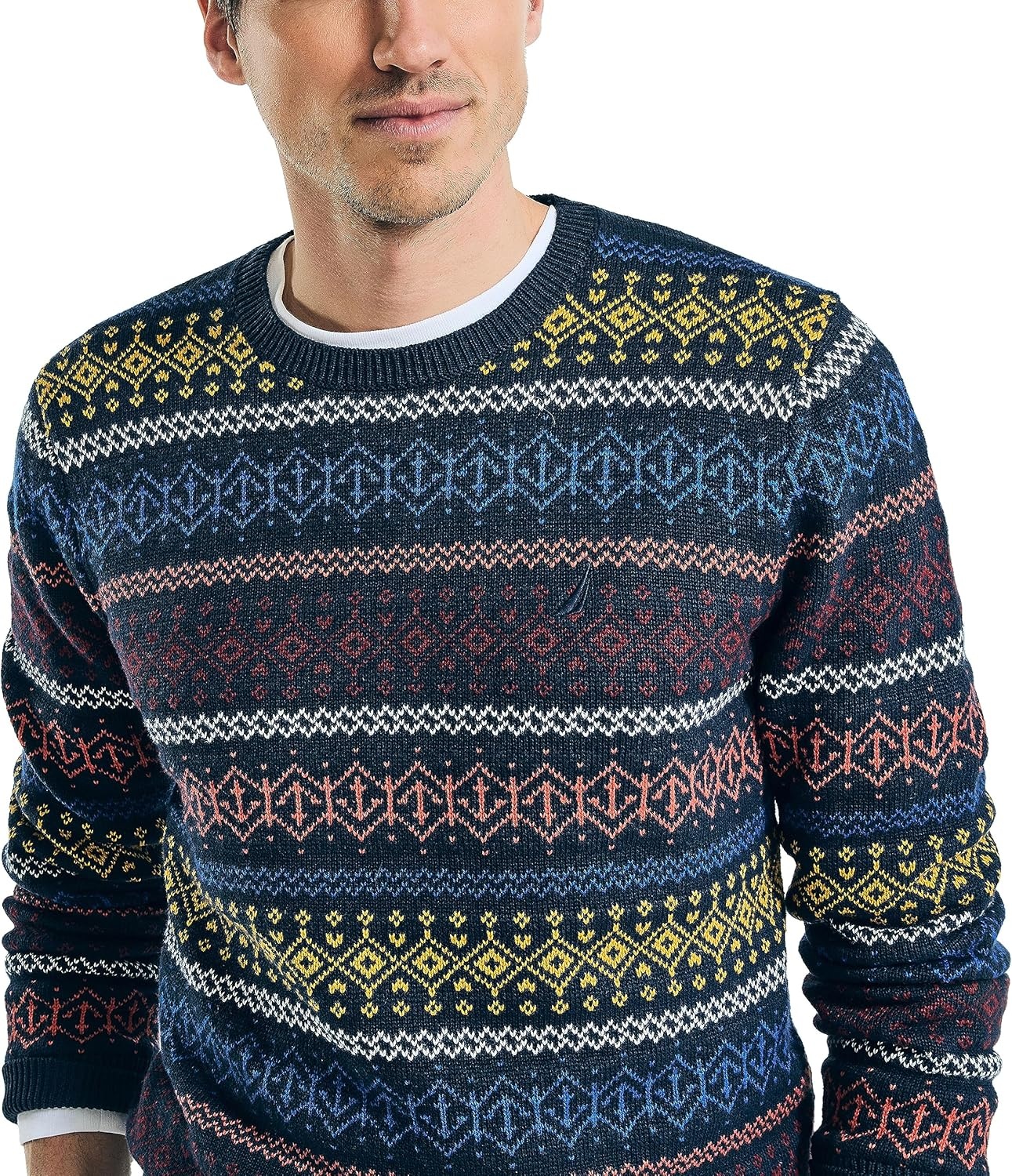 image:imageNautica Mens Nautica Fair Isle Crewneck SweaterNavy Seas