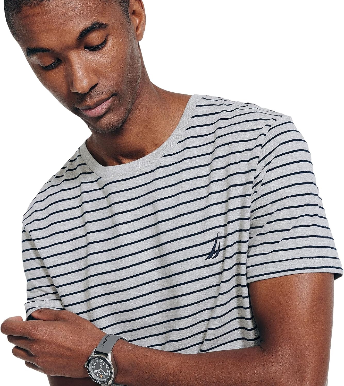 image:imageNautica Mens Nautica JClass TShirtStriped Grey Black