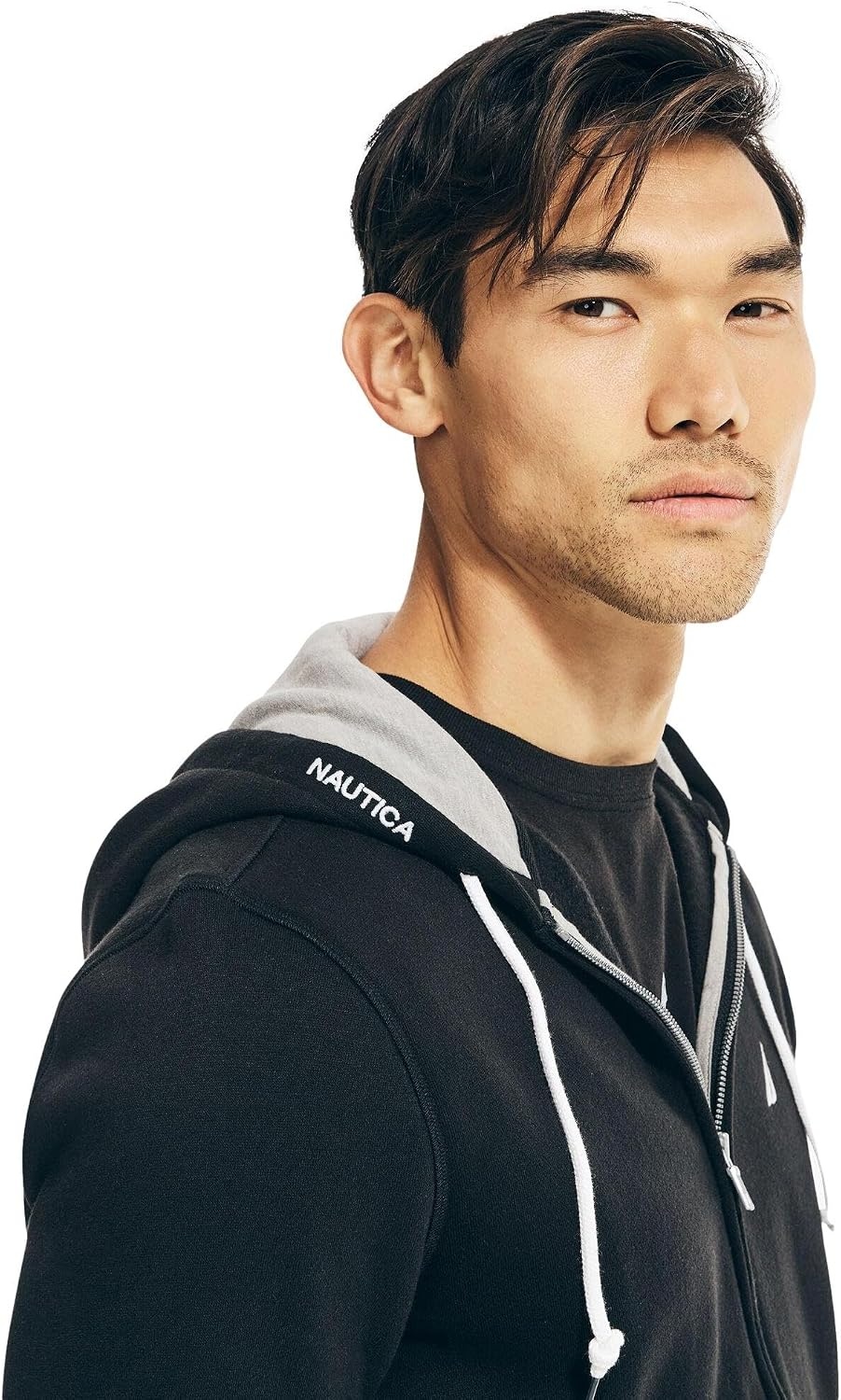 image:imageNautica Mens Nautica Mens Anchor Fleece Fullzip HoodieNight Black