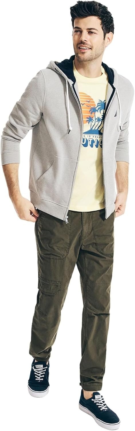 image:imageNautica Mens Nautica Mens Anchor Fleece Fullzip HoodieSmoke Grey Heather