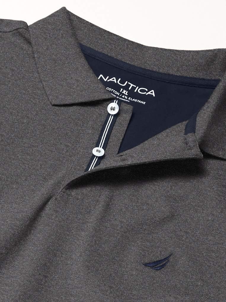 image:imageNautica Mens Nautica Mens Big amp Tall Stretch Pique PoloCharcoal Heather