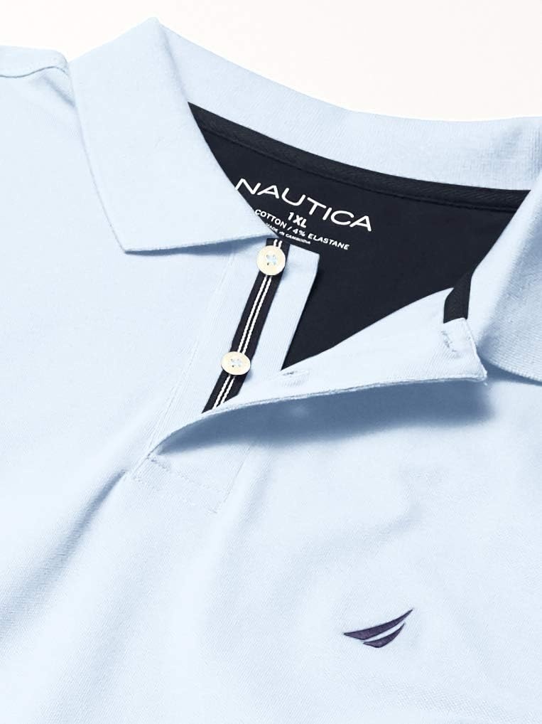 image:imageNautica Mens Nautica Mens Big amp Tall Stretch Pique PoloNoon Blue