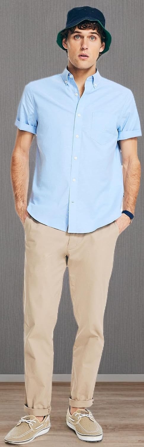 image:imageNautica Mens Nautica Mens Classic Fit Oxford ShirtLight French Blue
