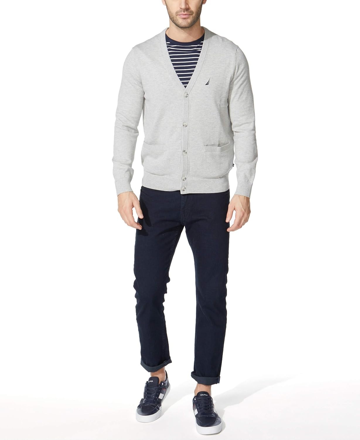 image:imageNautica Mens Nautica Mens Navtech Knit CardiganGrey Heather