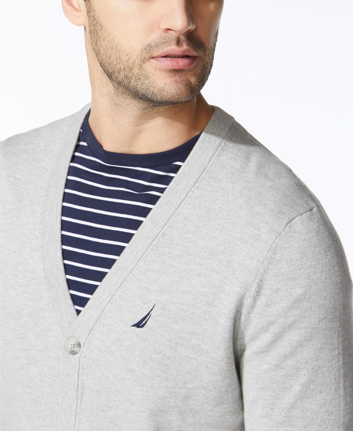 image:imageNautica Mens Nautica Mens Navtech Knit CardiganGrey Heather