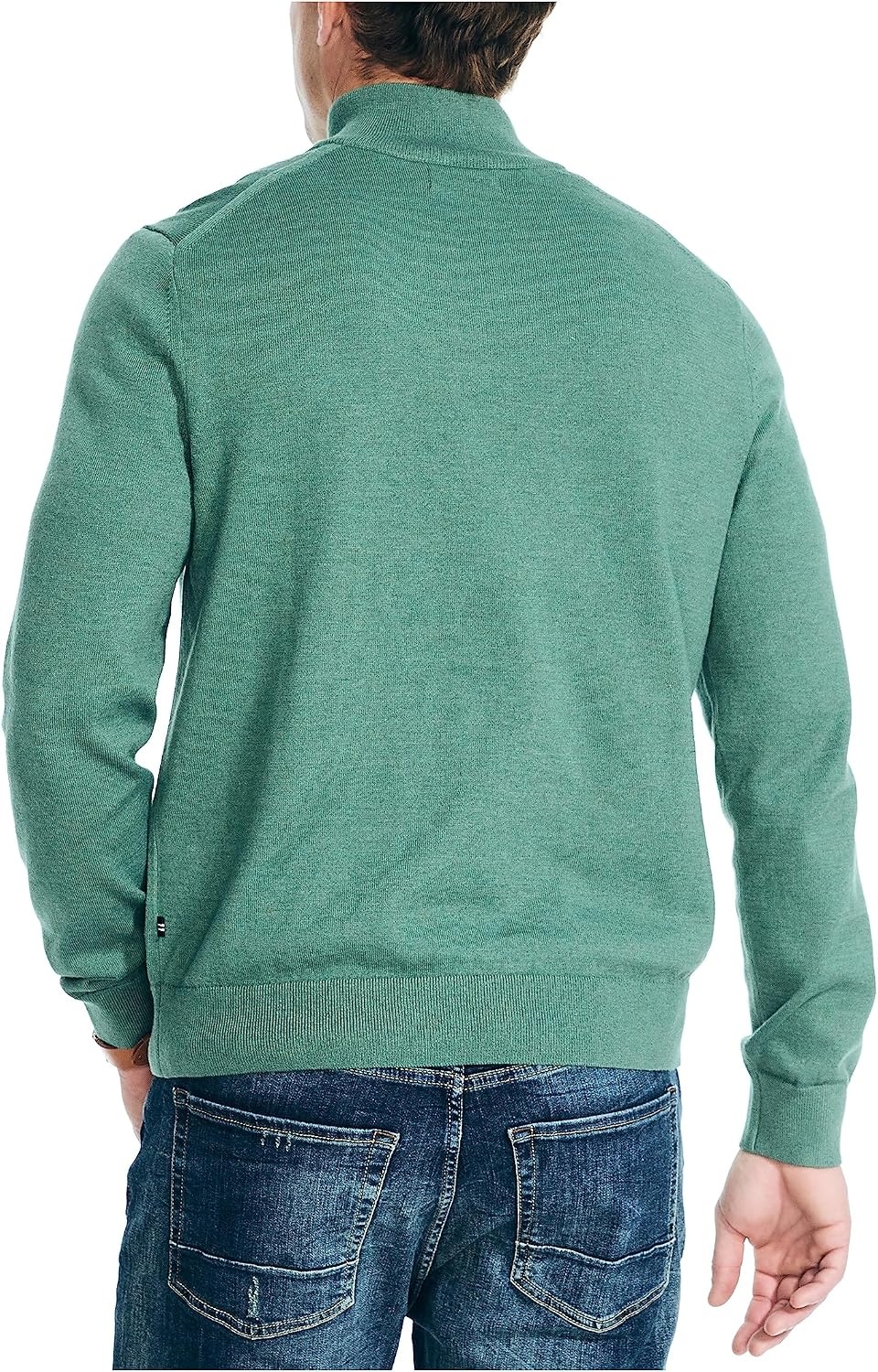 image:imageNautica Mens Nautica Mens Quarterzip SweaterArctic Fern Heather