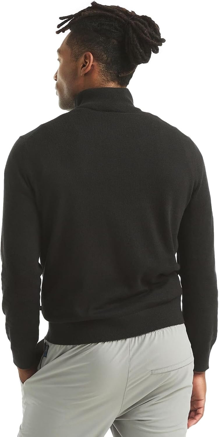 image:imageNautica Mens Nautica Mens Quarterzip SweaterElegant Black