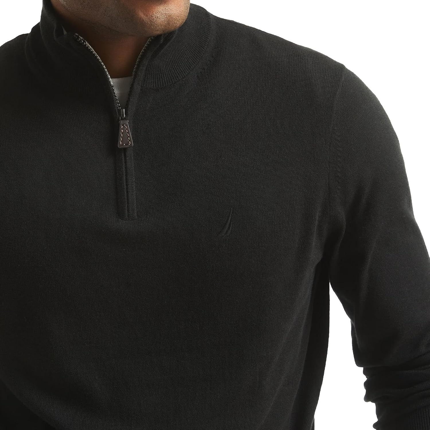 image:imageNautica Mens Nautica Mens Quarterzip SweaterElegant Black