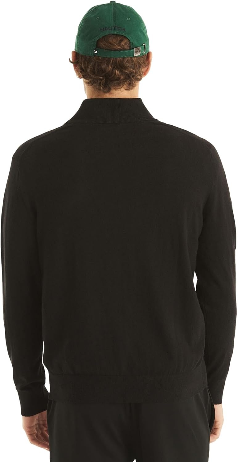 image:imageNautica Mens Nautica Mens Quarterzip SweaterLuxury Black