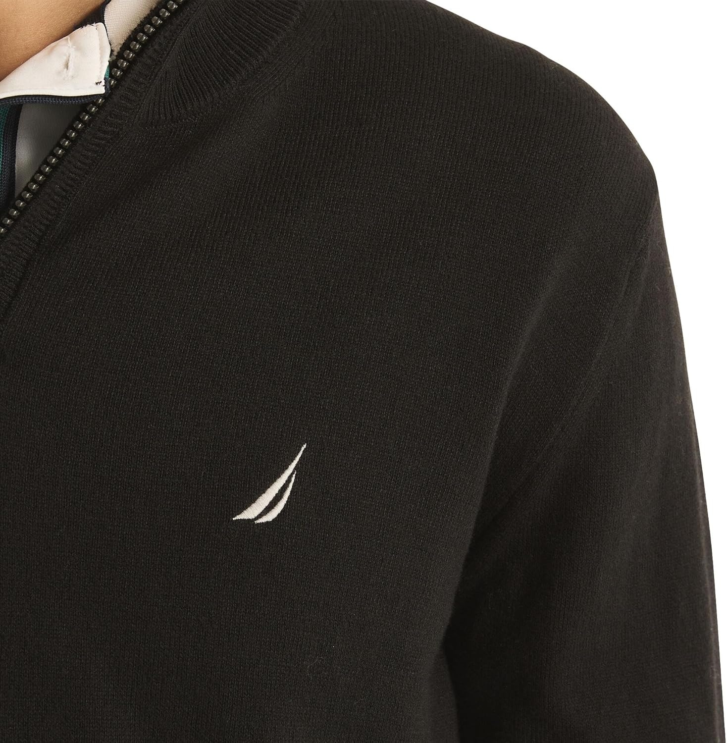 image:imageNautica Mens Nautica Mens Quarterzip SweaterLuxury Black