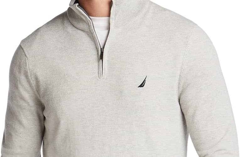 image:imageNautica Mens Nautica Mens Quarterzip SweaterMedium Grey Heather