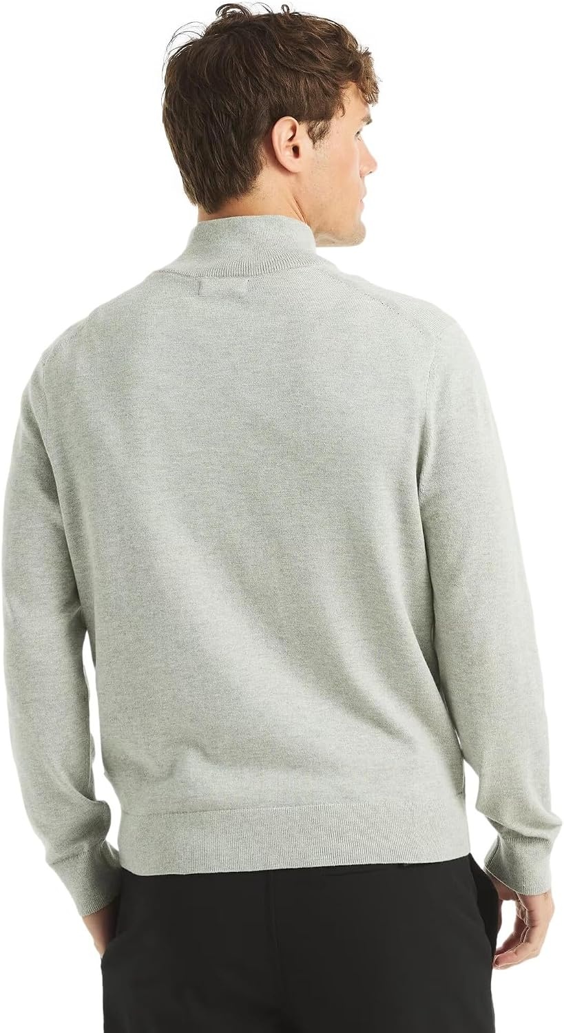 image:imageNautica Mens Nautica Mens Quarterzip SweaterSmoke Grey Heather