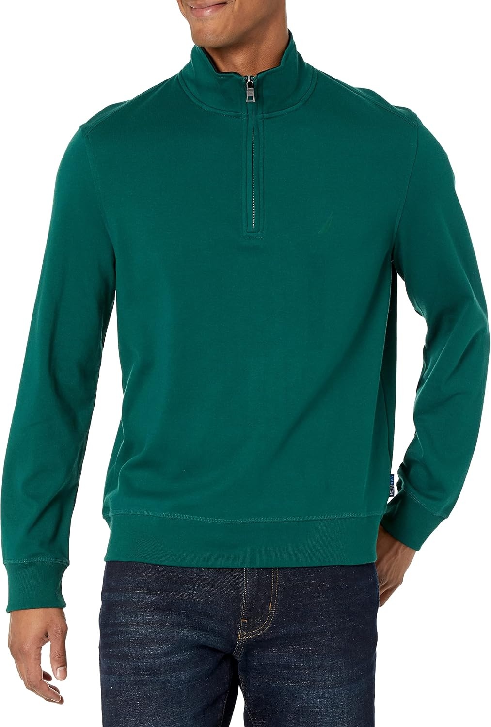 image:imageNautica Mens Nautica Mens Quarterzip SweaterTidal Green