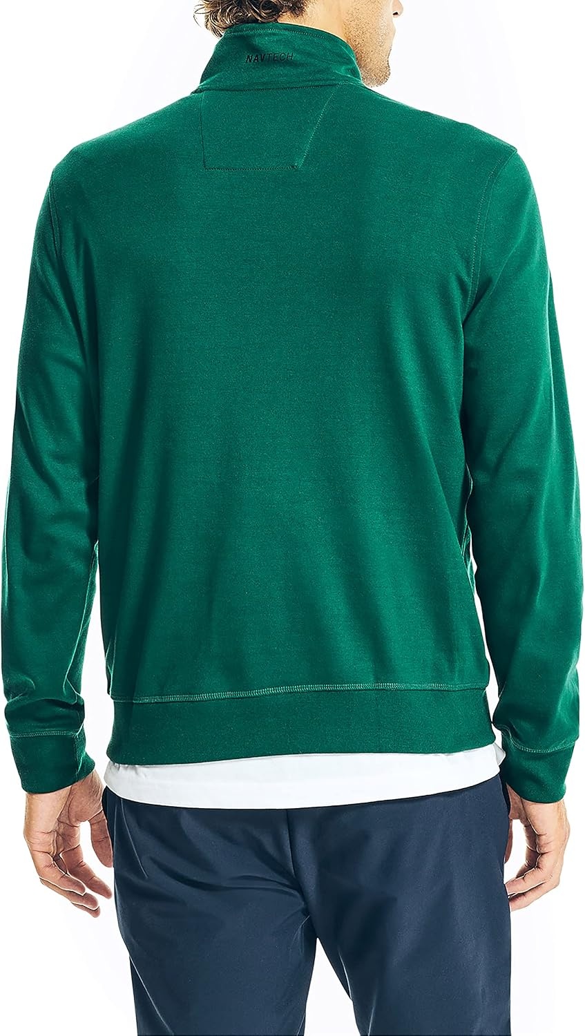 image:imageNautica Mens Nautica Mens Quarterzip SweaterTidal Green