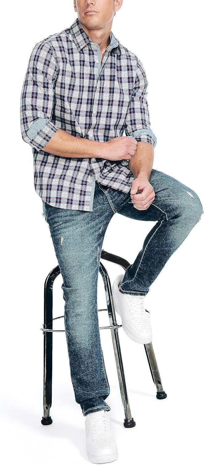 image:imageNautica Mens Nautica Navtech Plaid ShirtHigh Rise