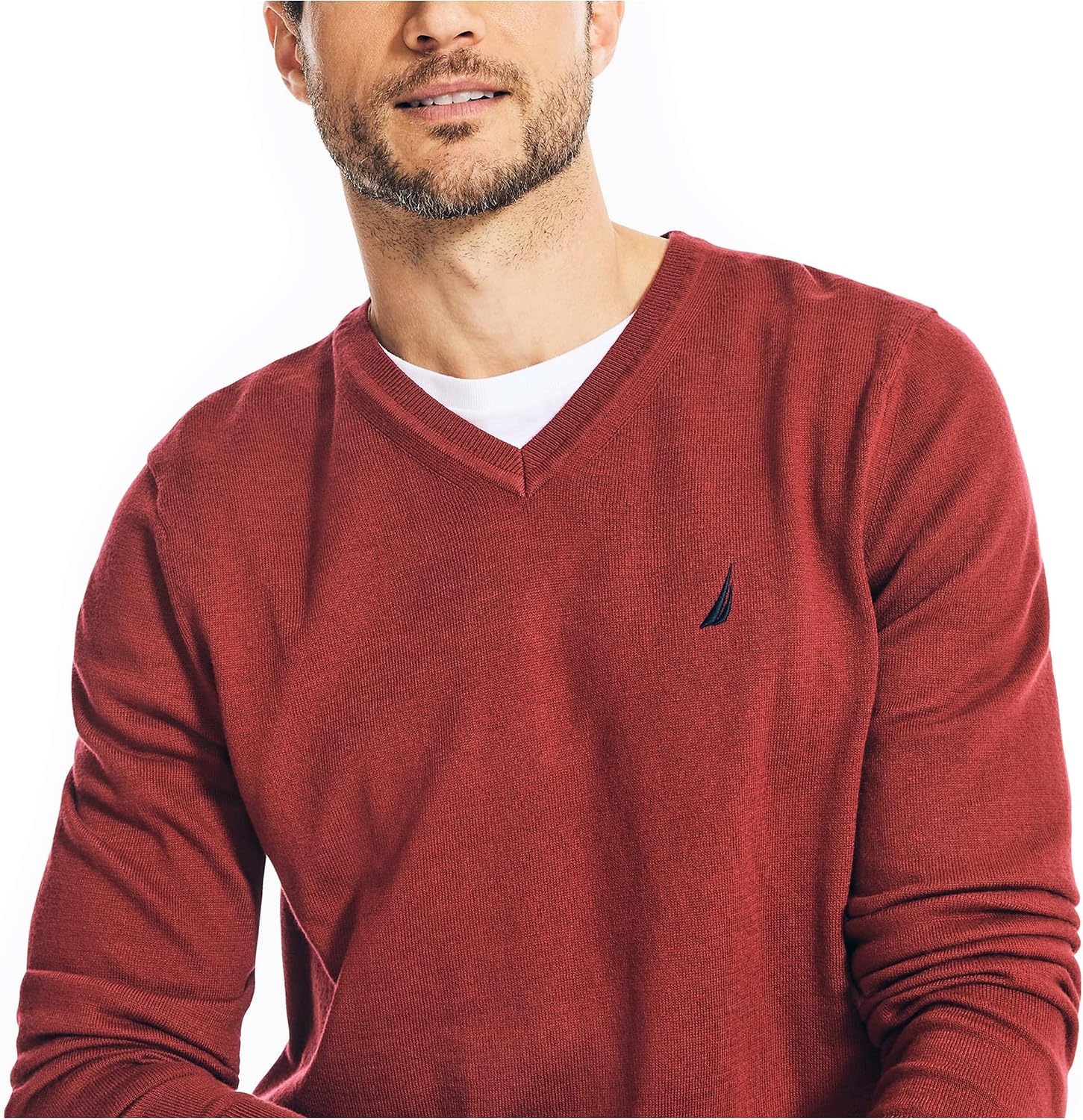 image:imageNautica Mens Nautica Navtech VNeck SweaterBiking Red