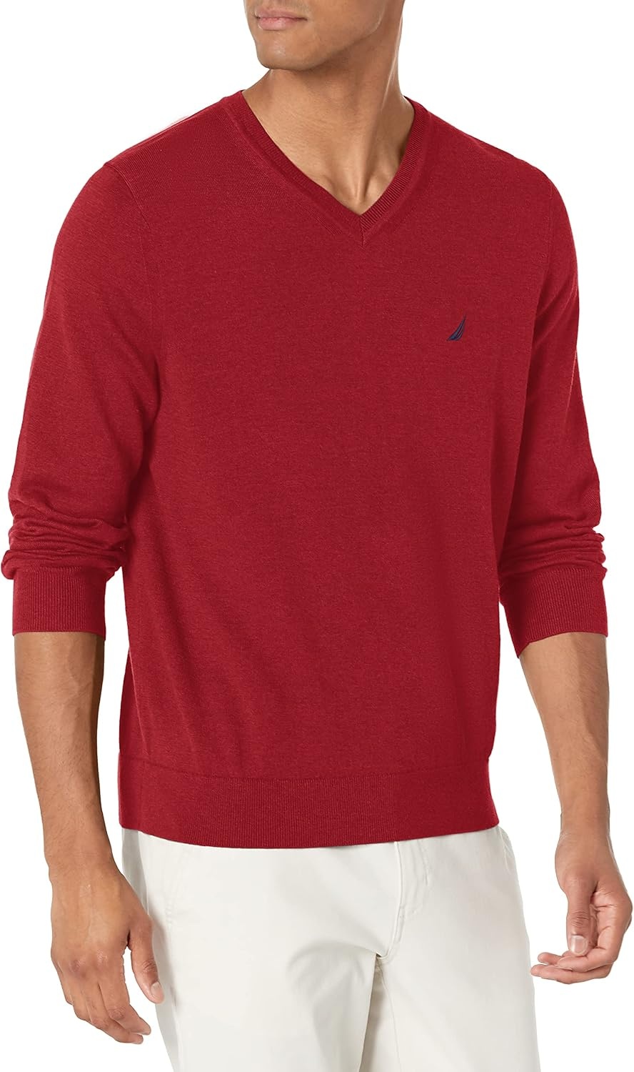 image:imageNautica Mens Nautica Navtech VNeck SweaterBiking Red
