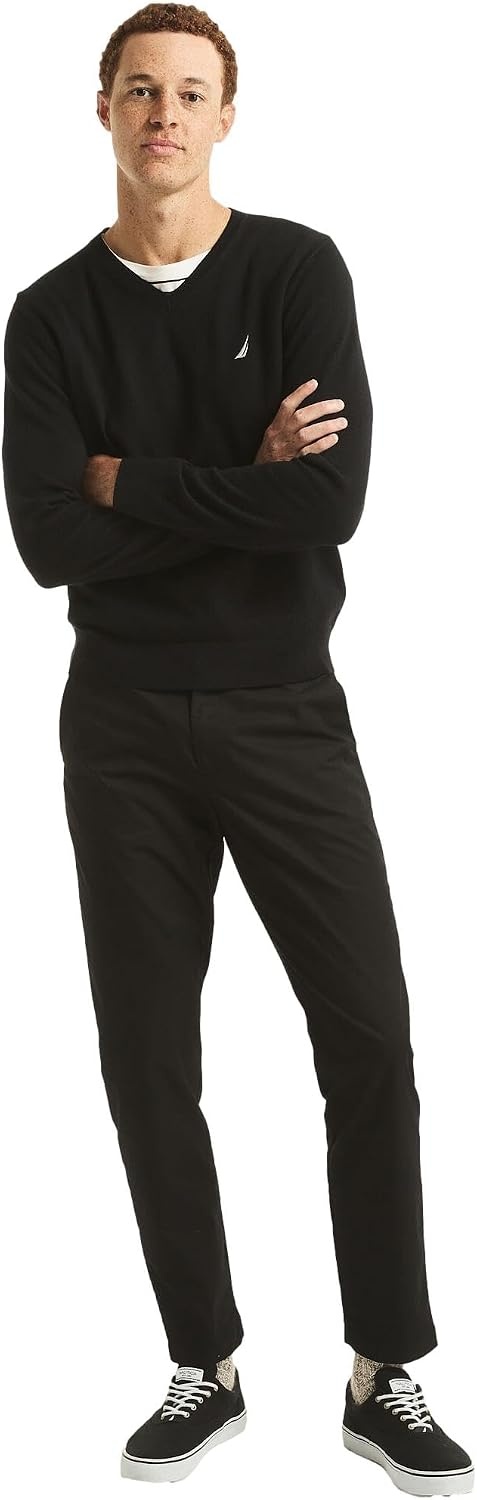 image:imageNautica Mens Nautica Navtech VNeck SweaterBlack
