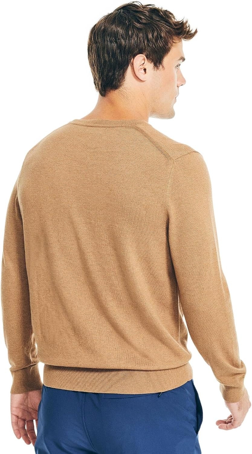 image:imageNautica Mens Nautica Navtech VNeck SweaterCamel Heather