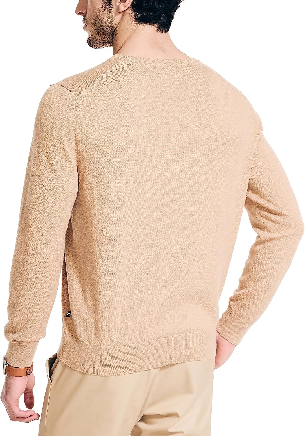 image:imageNautica Mens Nautica Navtech VNeck SweaterCoastal Camel Heather