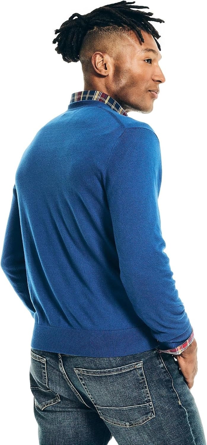 image:imageNautica Mens Nautica Navtech VNeck SweaterLimoges Blue