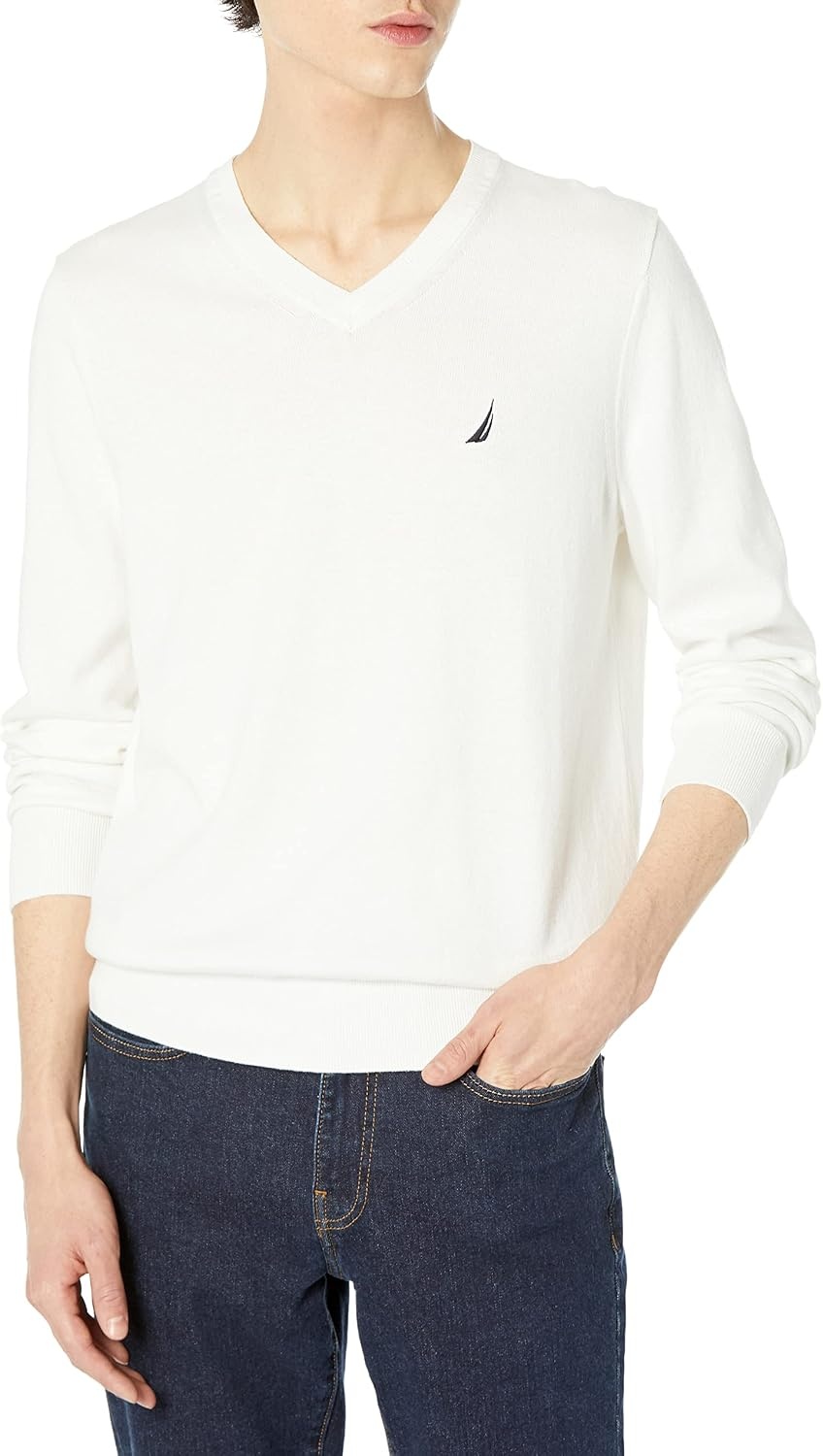 image:imageNautica Mens Nautica Navtech VNeck SweaterMarshmallow