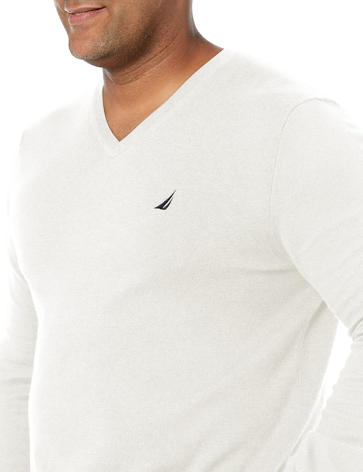 image:imageNautica Mens Nautica Navtech VNeck SweaterMarshmallow