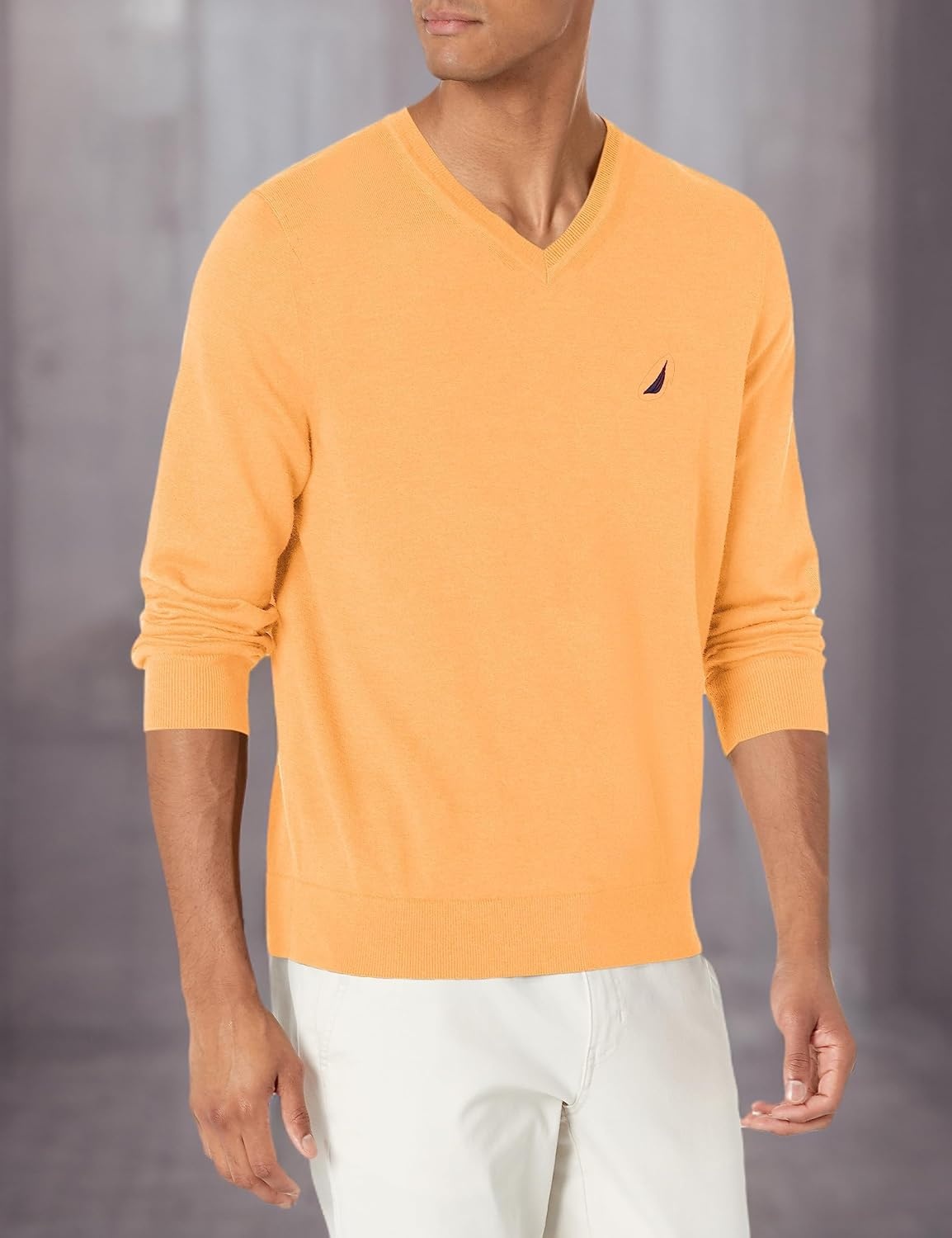 image:imageNautica Mens Nautica Navtech VNeck SweaterOld Gold Heather