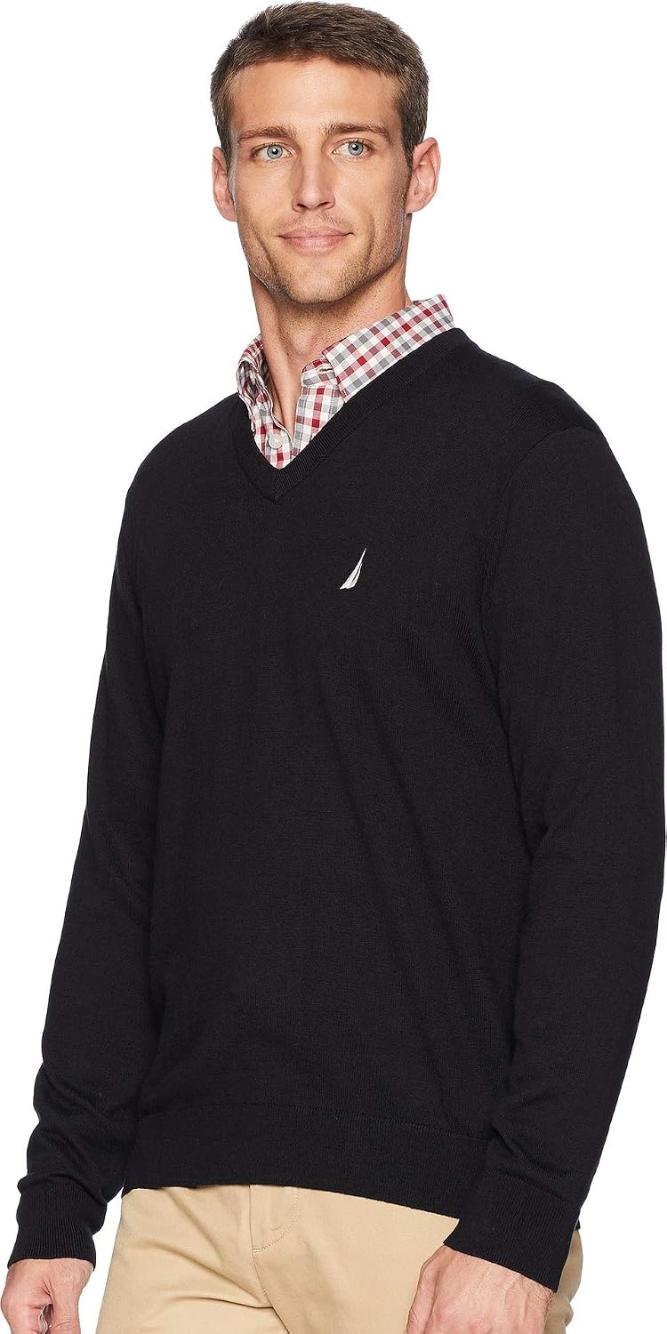 image:imageNautica Mens Nautica Navtech VNeck SweaterTrue Black