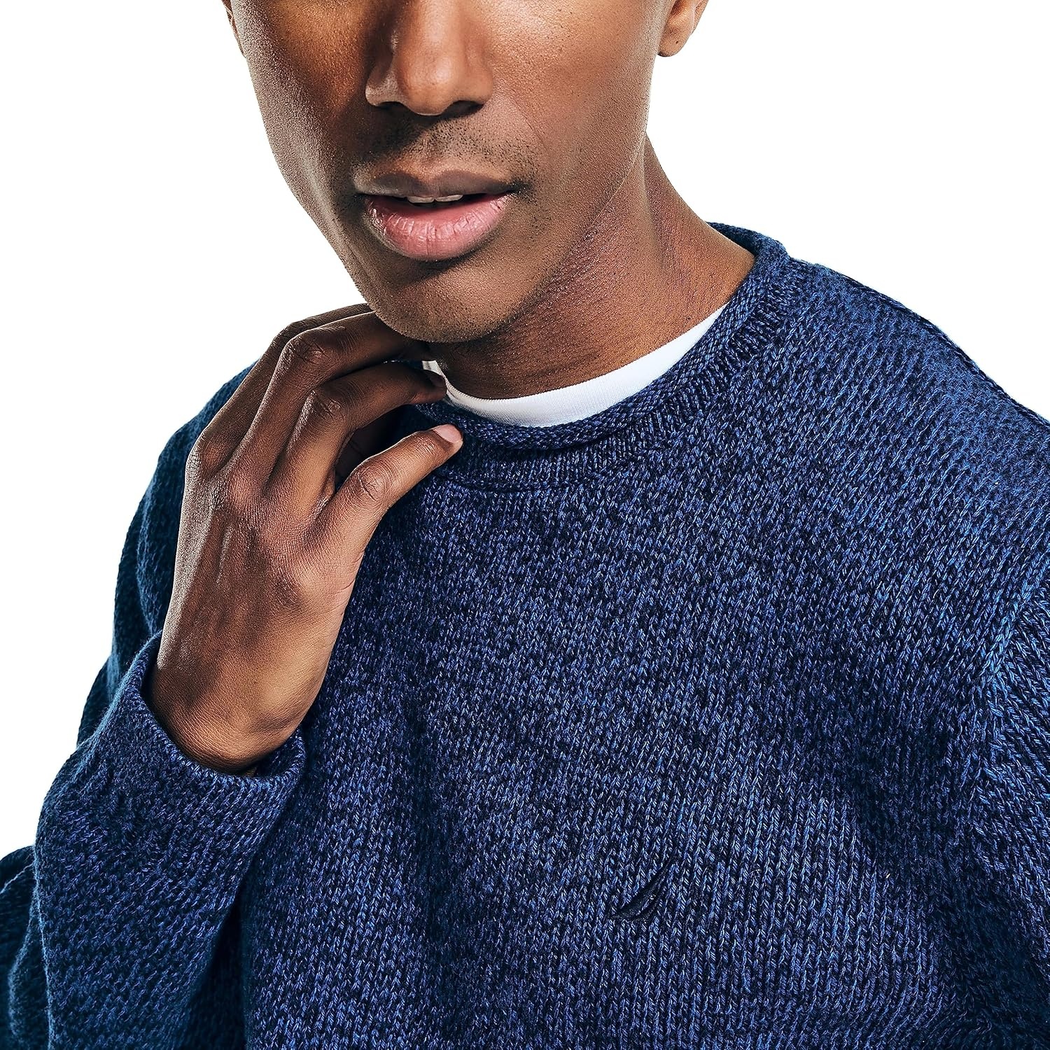 image:imageNautica Mens Nautica Rolled Crewneck SweaterUnion Blue