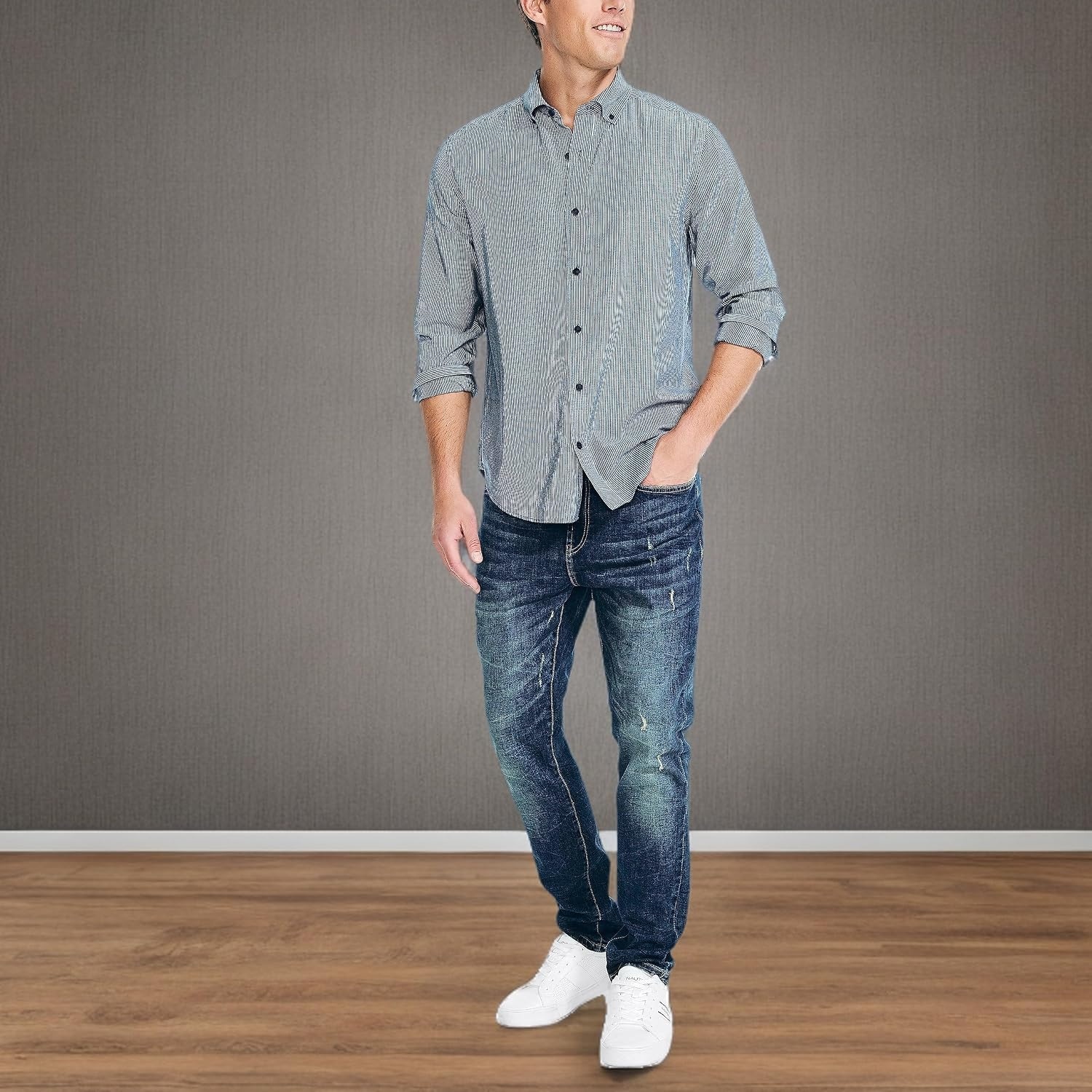 image:imageNautica Mens Nautica Striped ShirtMaritme Navy