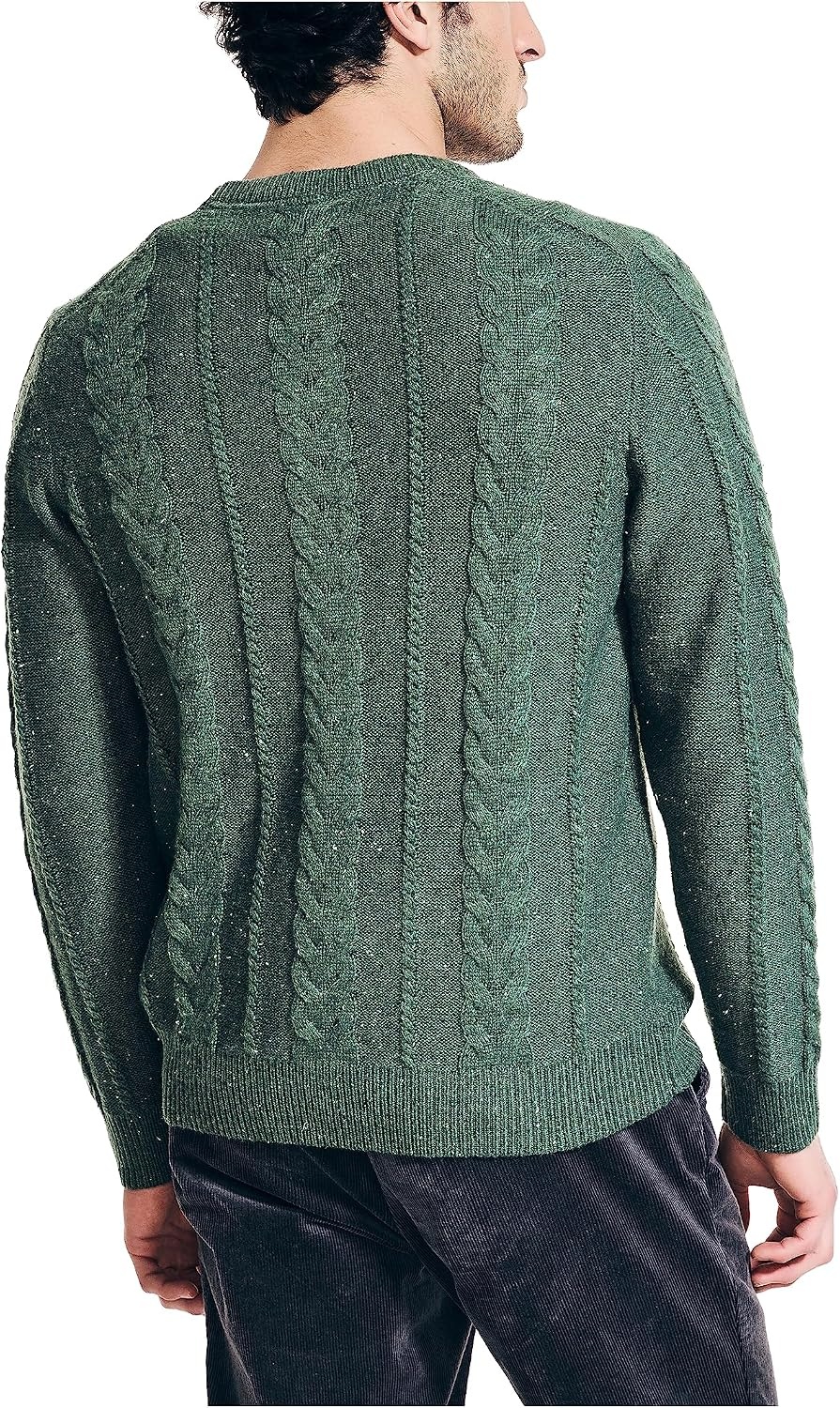 image:imageNautica Mens Nautica Sustainably Crafted CableKnit Crewneck SweaterArtic Fern