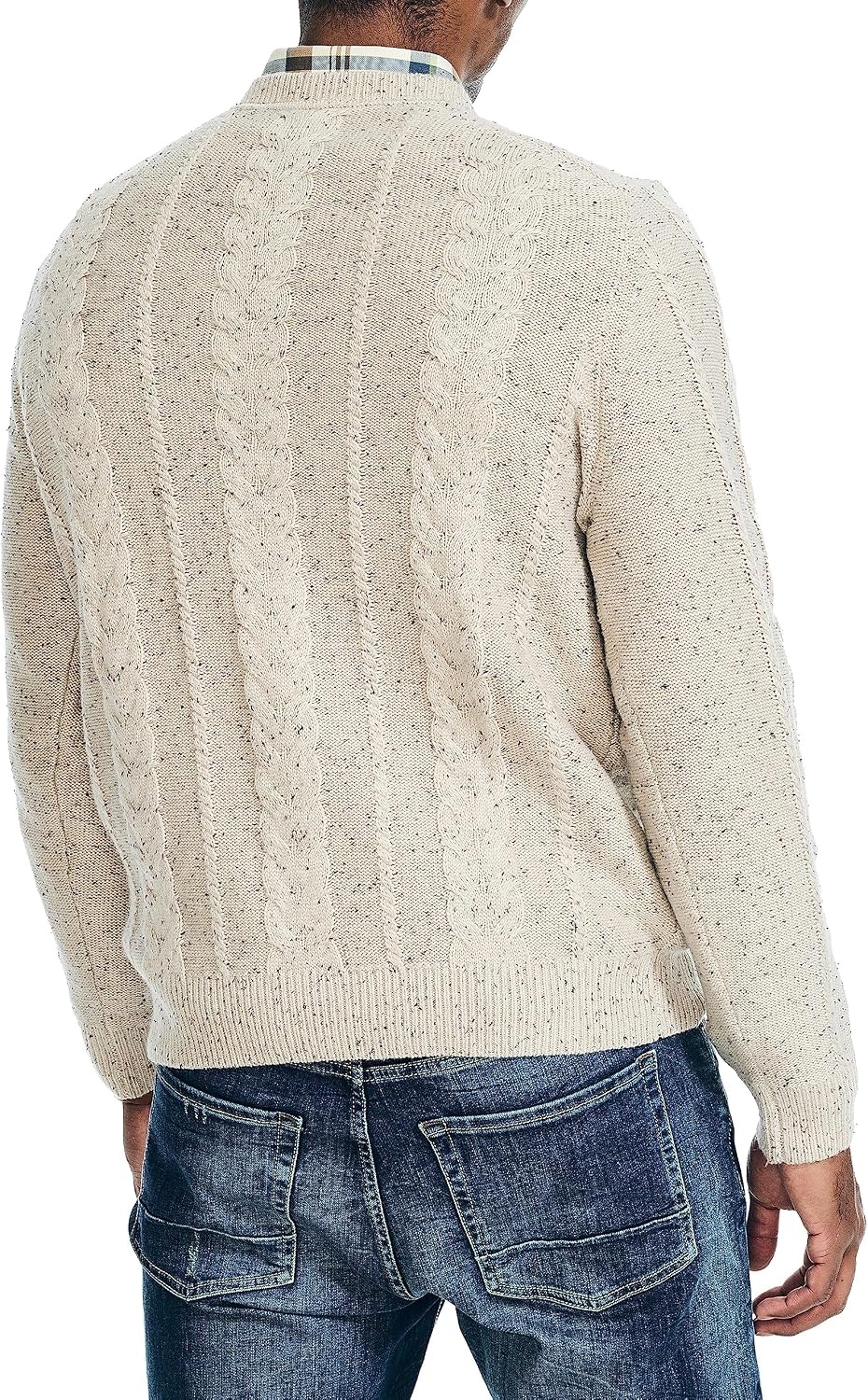 image:imageNautica Mens Nautica Sustainably Crafted CableKnit Crewneck SweaterOatmeal