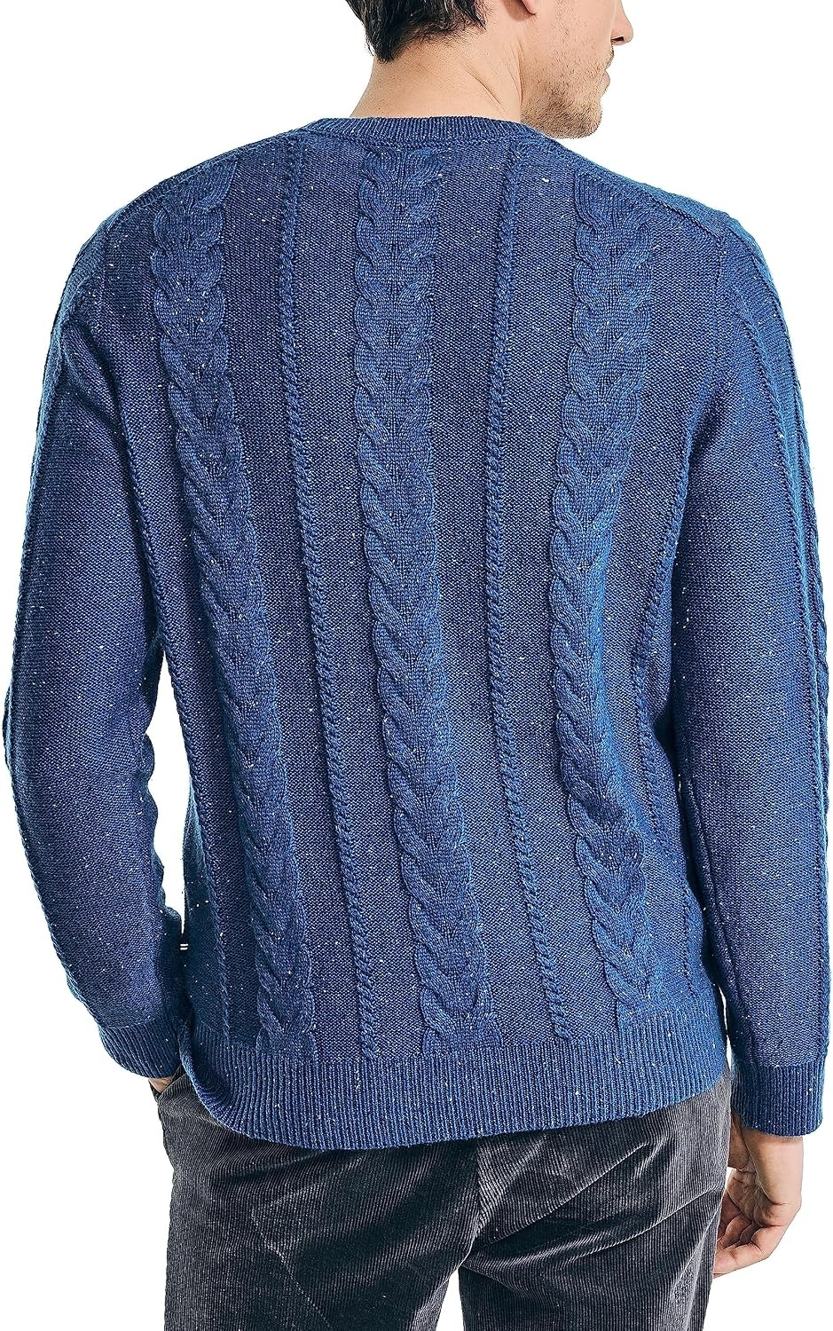 image:imageNautica Mens Nautica Sustainably Crafted CableKnit Crewneck SweaterUnion Blue