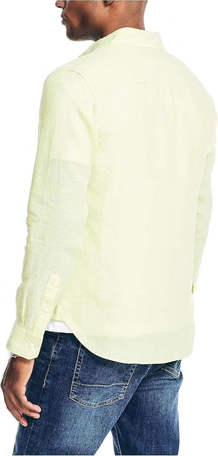 image:imageNautica Mens Nautica Sustainably Crafted Classic Fit Linen ShirtDaiquiri Green