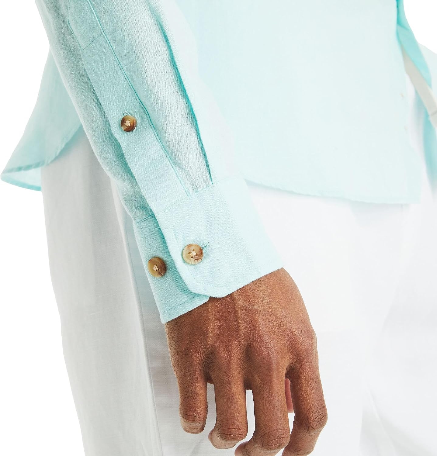 image:imageNautica Mens Nautica Sustainably Crafted Classic Fit Linen ShirtDeck Seawater Blue