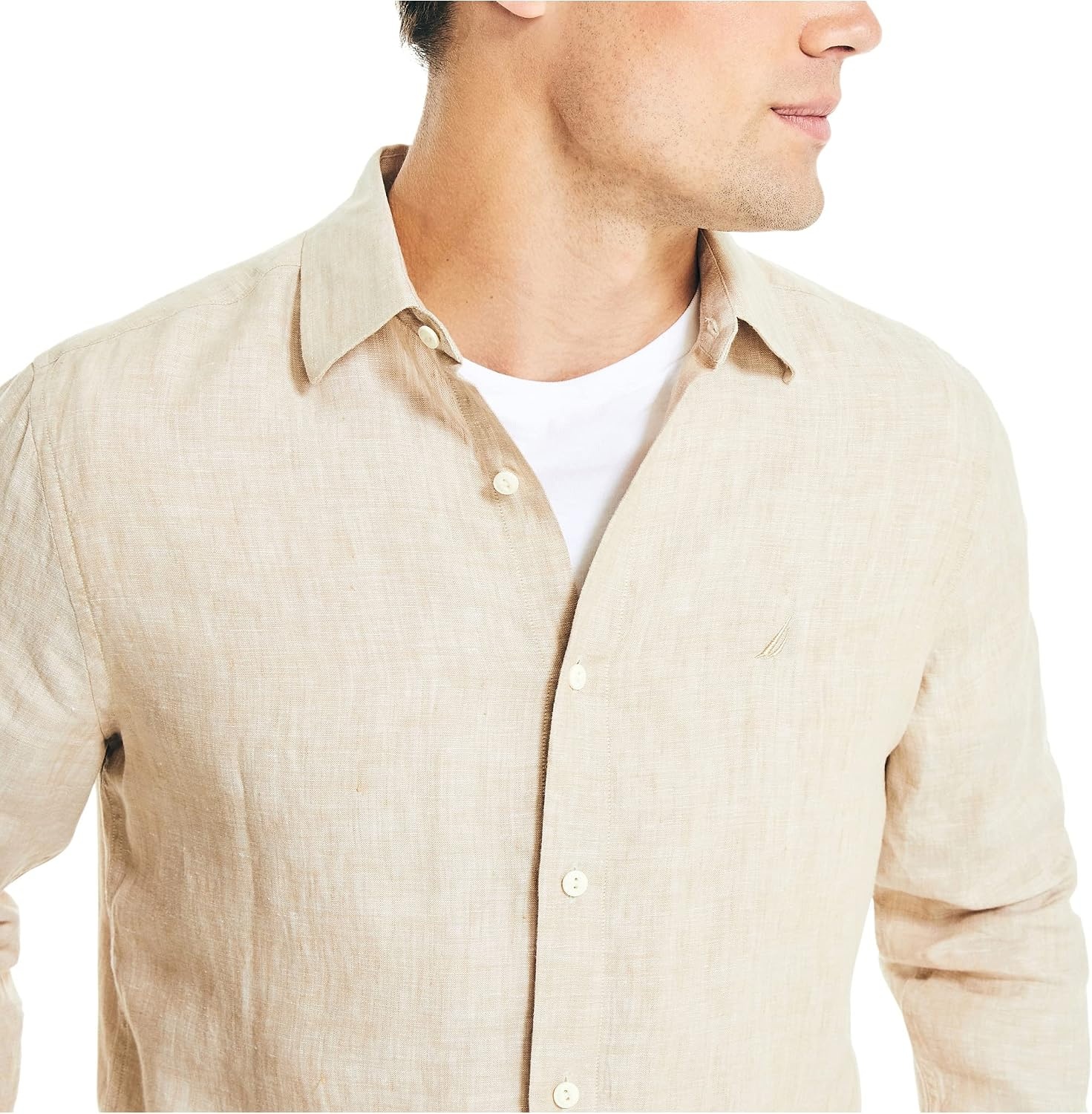 image:imageNautica Mens Nautica Sustainably Crafted Classic Fit Linen ShirtSandy Bar