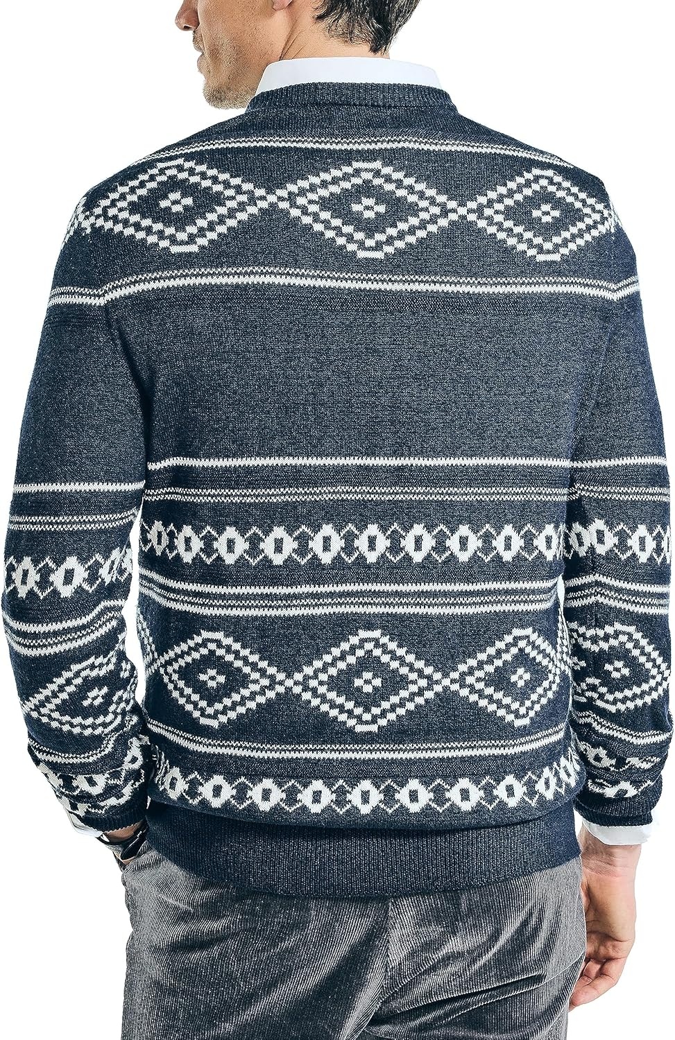 image:imageNautica Mens Nautica Sustainably Crafted Fair Isle Crewneck SweaterNavy Seas