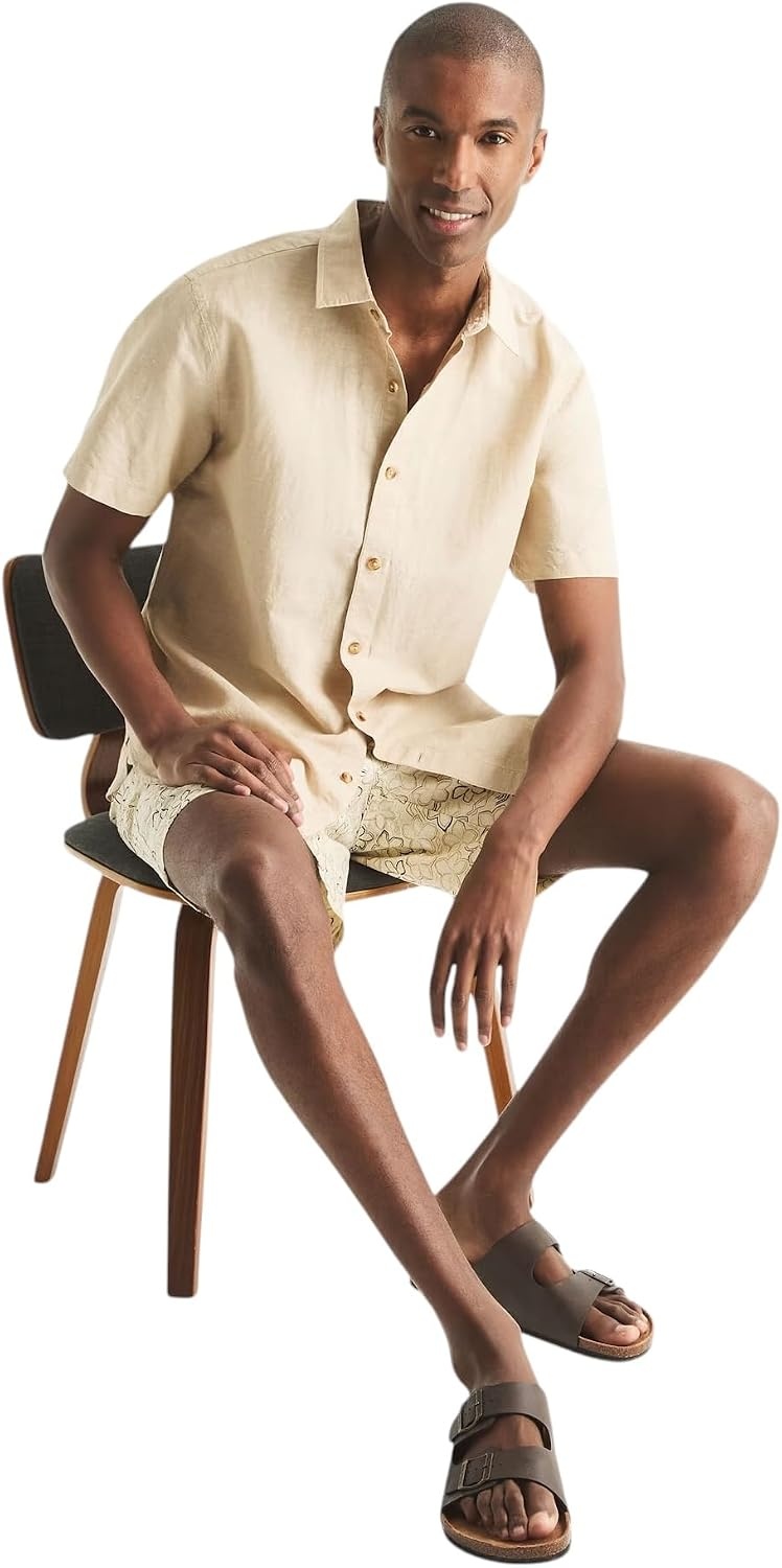 image:imageNautica Mens Nautica Sustainably Crafted Linen ShortSleeve ShirtThe Sandy Bar