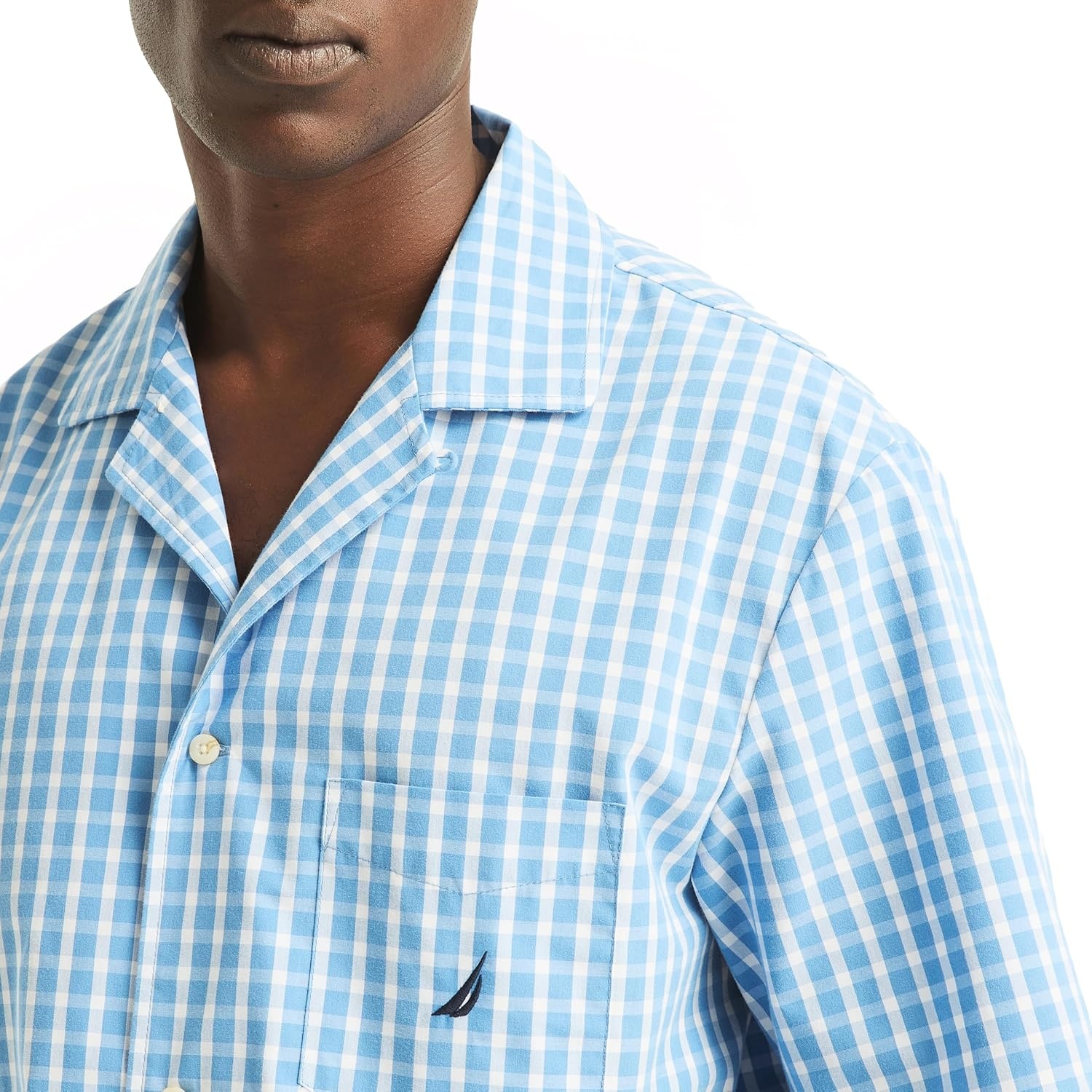 image:imageNautica Mens Nautica Sustainably Crafted Plaid Camp Sleep ShirtBlue Yonder