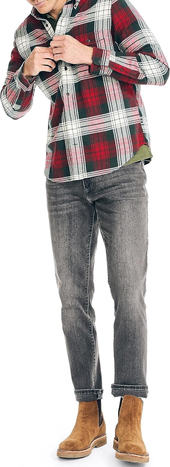 image:imageNautica Mens Nautica Sustainably Crafted Plaid Flannel ShirtDark Spruce