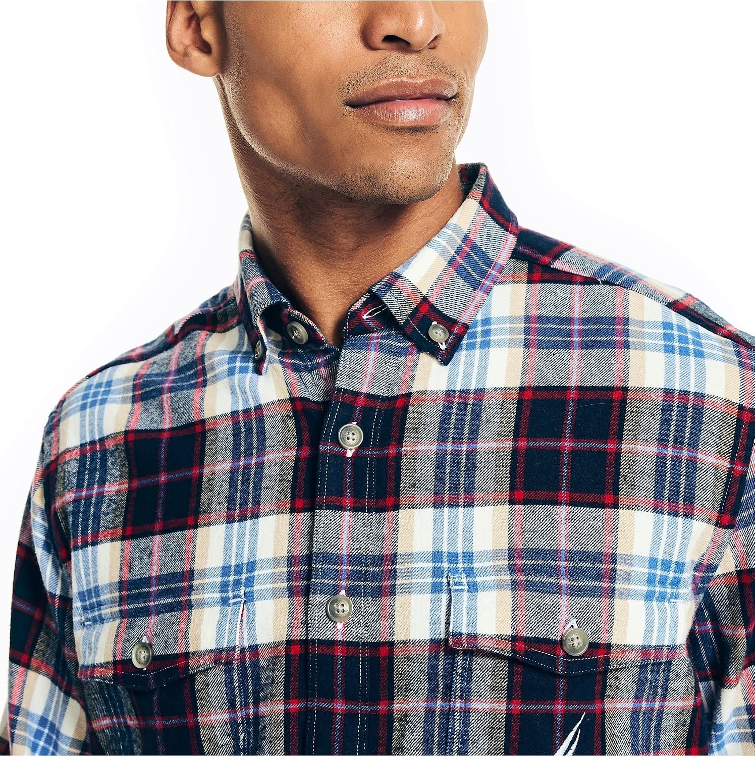 image:imageNautica Mens Nautica Sustainably Crafted Plaid Flannel ShirtMarshmallow