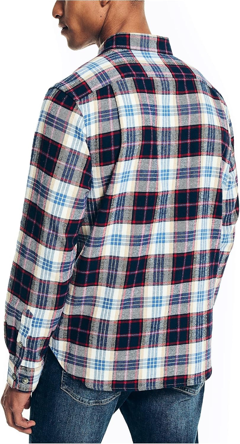 image:imageNautica Mens Nautica Sustainably Crafted Plaid Flannel ShirtMarshmallow